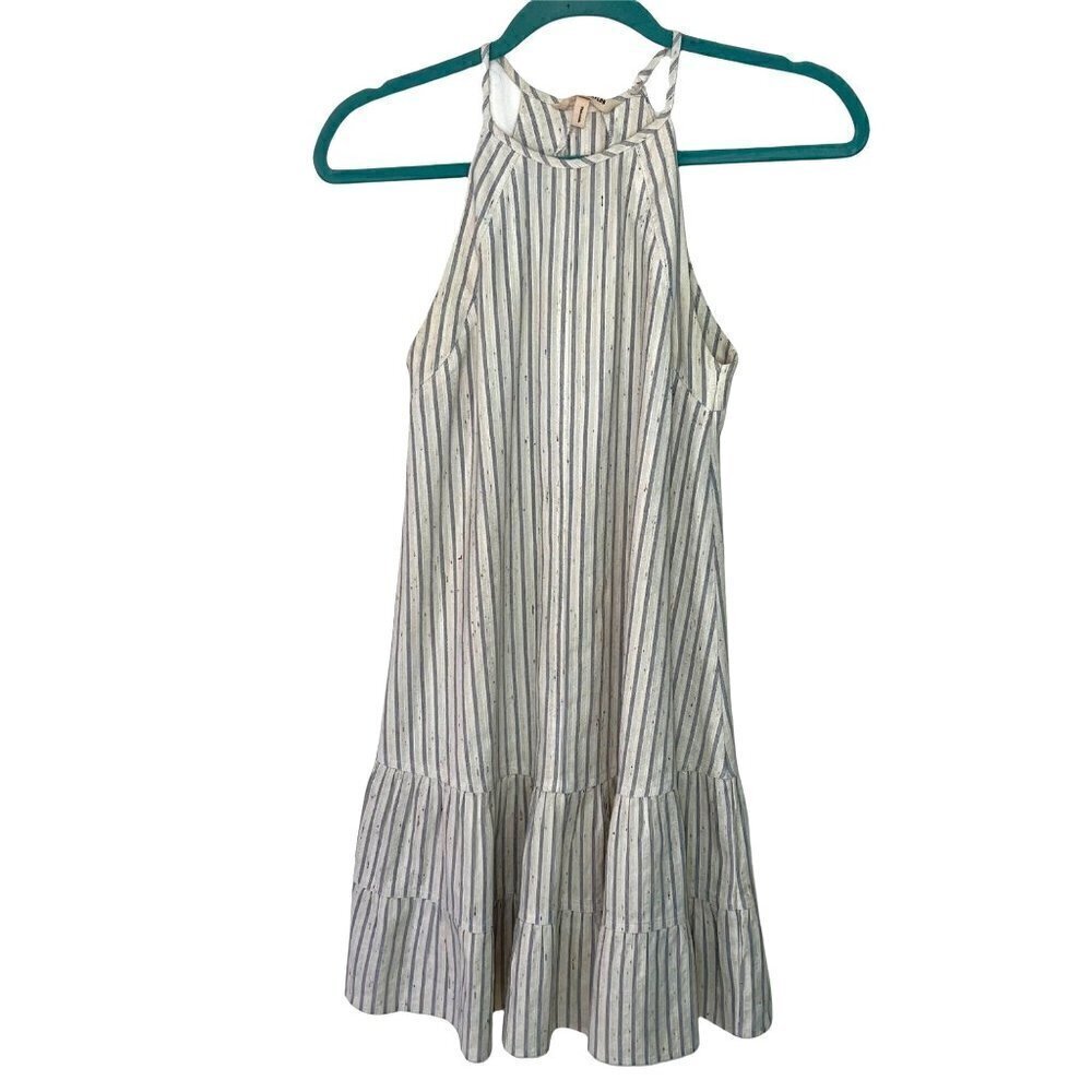 Rebecca Taylor La Vie Halter Dress Womens Size 00 Cotton Striped Ruffle India